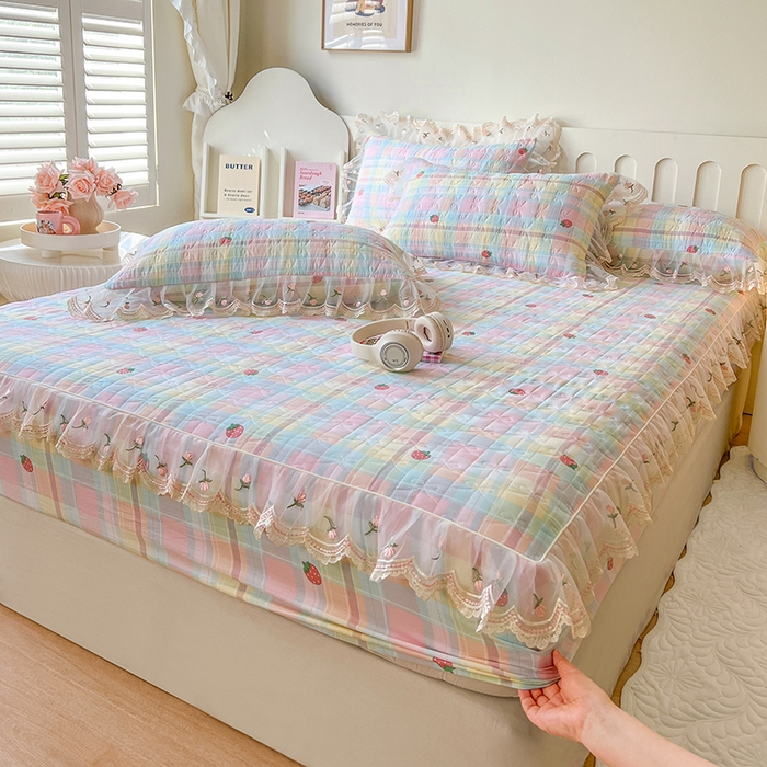 91家纺网 家纺一手货源 找家纺 （总）网红馆（ck家纺） 2026新款水洗棉印花床笠三件套