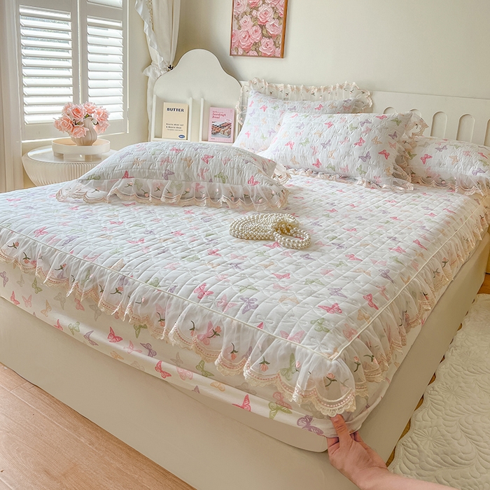 91家纺网 家纺一手货源 找家纺 （总）网红馆（ck家纺） 2026新款水洗棉印花床笠三件套