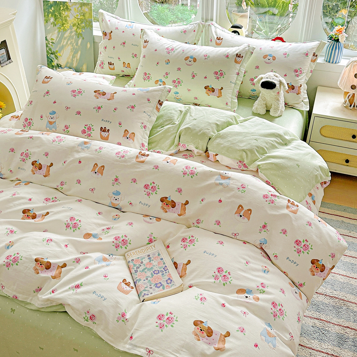 91家纺网 家纺一手货源 找家纺 （总）恩泽家纺 2026春夏新款全棉12868印花四件套单品系列-单被套-提供买家秀，预留缩水率