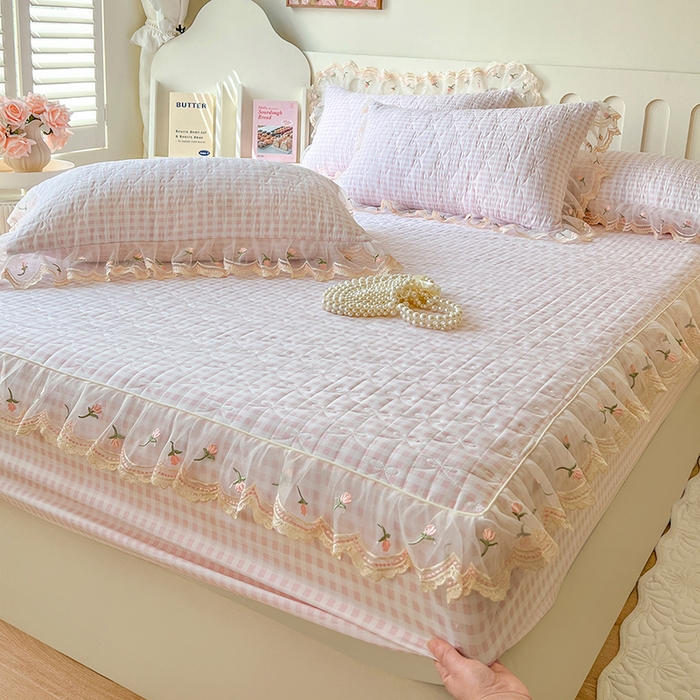 91家纺网 家纺一手货源 找家纺 （总）网红馆（ck家纺） 2026新款水洗棉印花床笠三件套