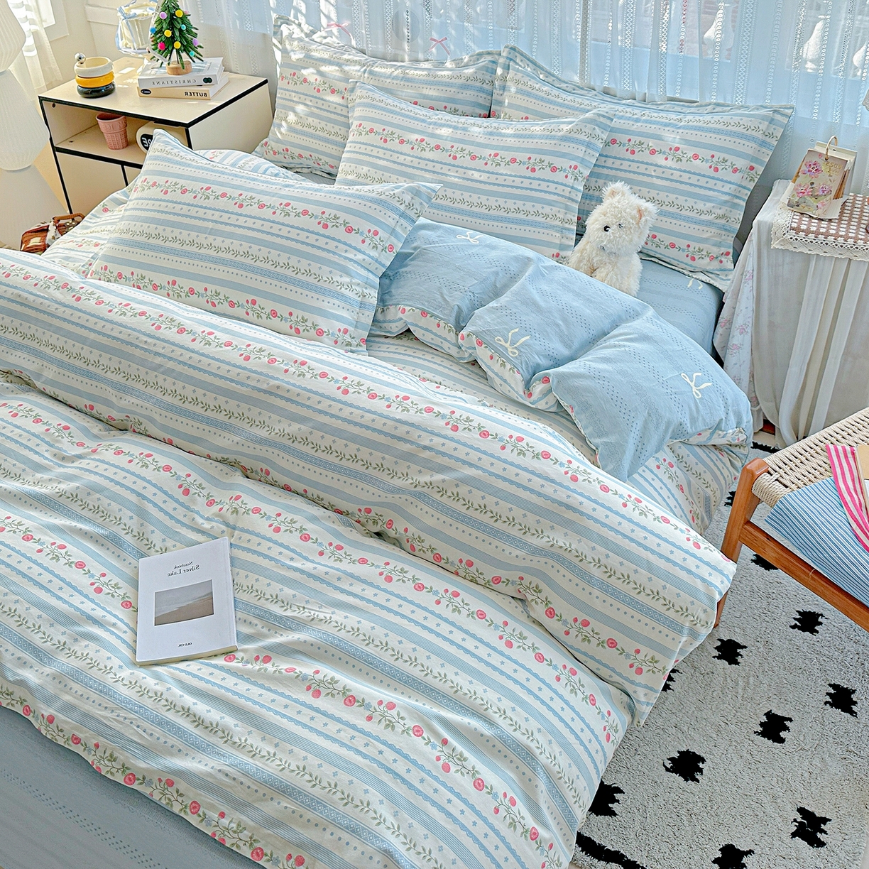 91家纺网 家纺一手货源 找家纺 （总）恩泽家纺 2026春夏新款全棉12868印花四件套单品系列-单被套-提供买家秀，预留缩水率