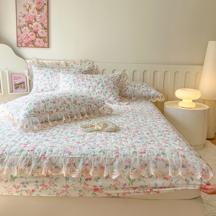 91家纺网 家纺一手货源 找家纺 网红馆（ck家纺） 2026新款水洗棉印花床笠三件套 春不晚