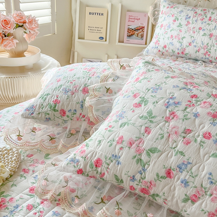 91家纺网 家纺一手货源 找家纺 网红馆（ck家纺） 2026新款水洗棉印花床笠三件套 春不晚