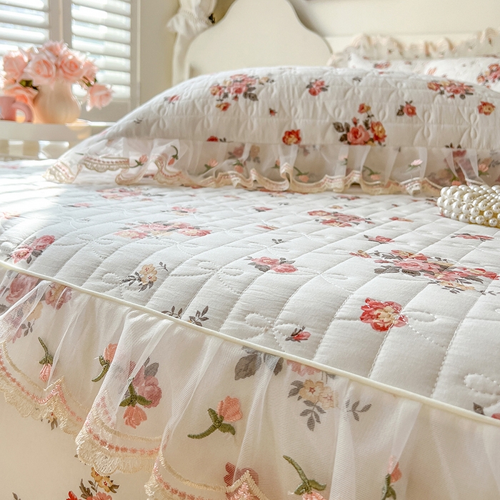 91家纺网 家纺一手货源 找家纺 网红馆（ck家纺） 2026新款水洗棉印花床笠三件套 繁花似锦