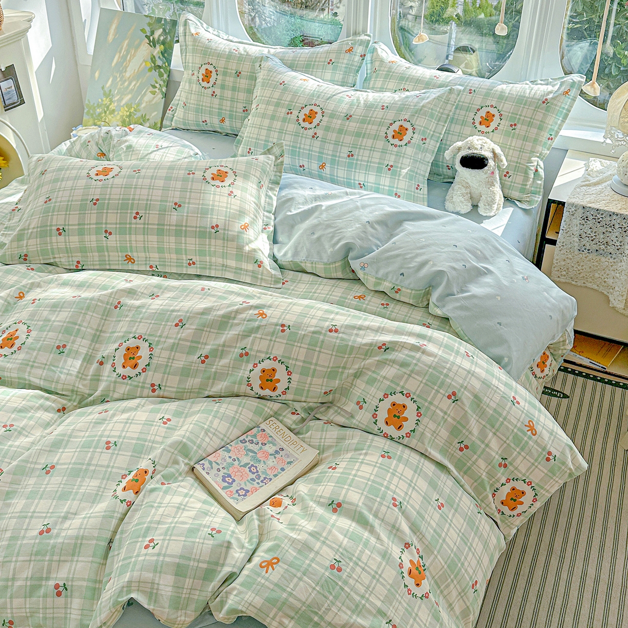 91家纺网 家纺一手货源 找家纺 （总）恩泽家纺 2026春夏新款全棉12868印花四件套单品系列-单被套-提供买家秀，预留缩水率