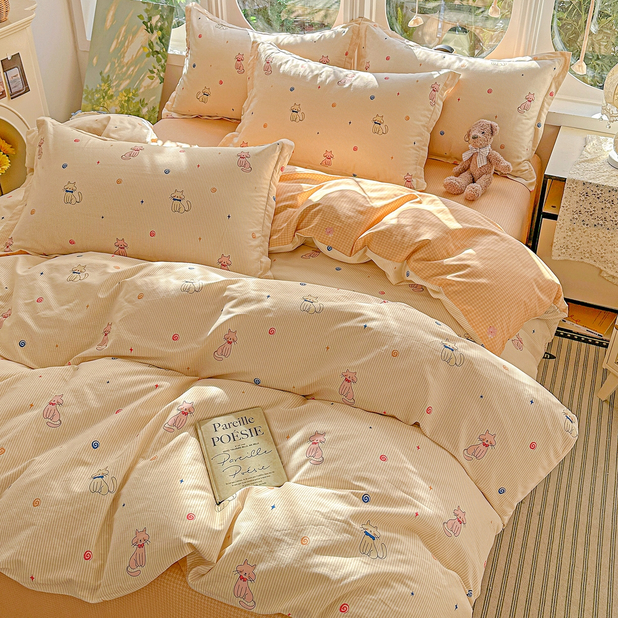 91家纺网 家纺一手货源 找家纺 （总）恩泽家纺 2026春夏新款全棉12868印花四件套单品系列-单被套-提供买家秀，预留缩水率