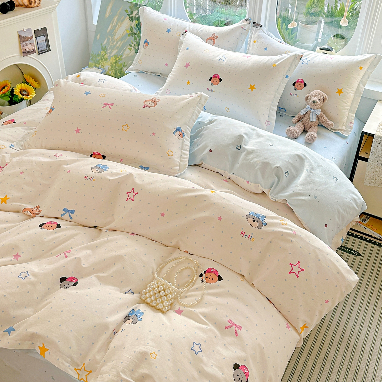 91家纺网 家纺一手货源 找家纺 （总）恩泽家纺 2026春夏新款全棉12868印花四件套单品系列-单被套-提供买家秀，预留缩水率