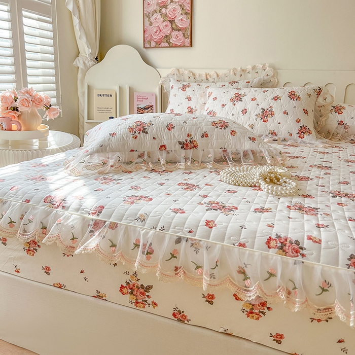 91家纺网 家纺一手货源 找家纺 网红馆（ck家纺） 2026新款水洗棉印花床笠三件套 繁花似锦