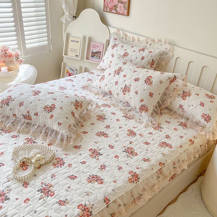 91家纺网 家纺一手货源 找家纺 网红馆（ck家纺） 2026新款水洗棉印花床笠三件套 繁花似锦