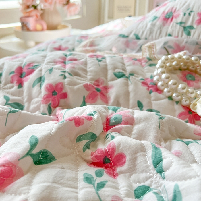 91家纺网 家纺一手货源 找家纺 网红馆（ck家纺） 2026新款水洗棉印花床笠三件套 露丝小姐