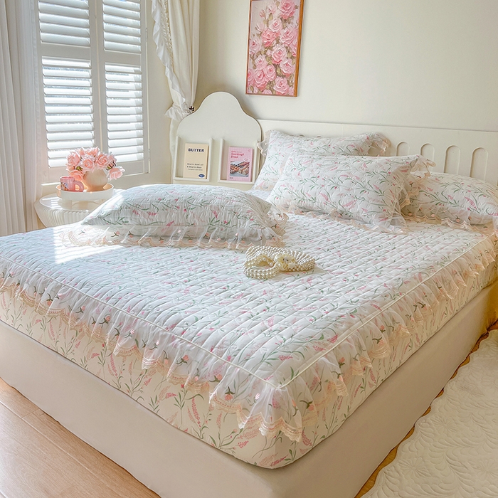 91家纺网 家纺一手货源 找家纺 网红馆（ck家纺） 2026新款水洗棉印花床笠三件套 罗拉