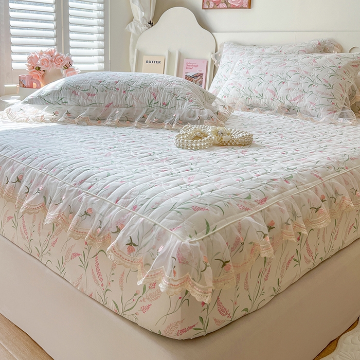 91家纺网 家纺一手货源 找家纺 网红馆（ck家纺） 2026新款水洗棉印花床笠三件套 罗拉