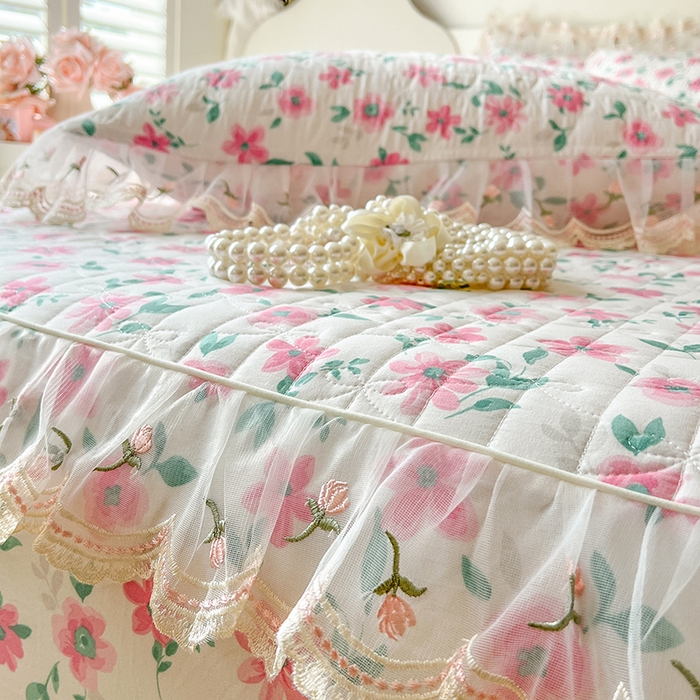 91家纺网 家纺一手货源 找家纺 网红馆（ck家纺） 2026新款水洗棉印花床笠三件套 露丝小姐