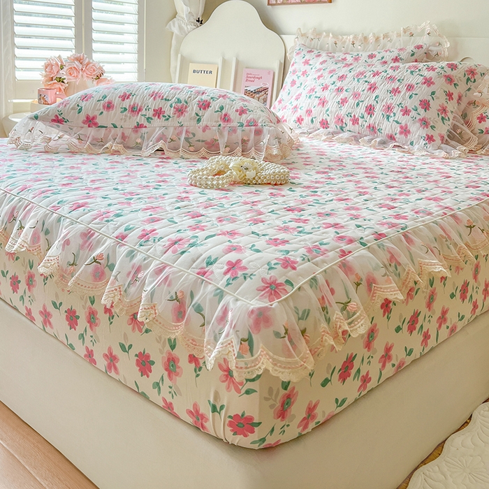 91家纺网 家纺一手货源 找家纺 网红馆（ck家纺） 2026新款水洗棉印花床笠三件套 露丝小姐