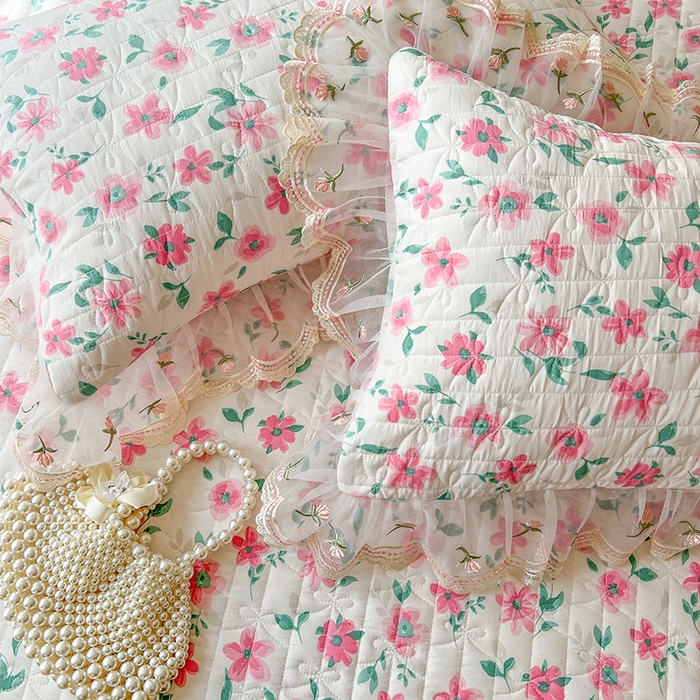 91家纺网 家纺一手货源 找家纺 网红馆（ck家纺） 2026新款水洗棉印花床笠三件套 露丝小姐