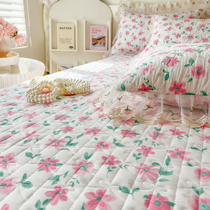 91家纺网 家纺一手货源 找家纺 网红馆（ck家纺） 2026新款水洗棉印花床笠三件套 露丝小姐