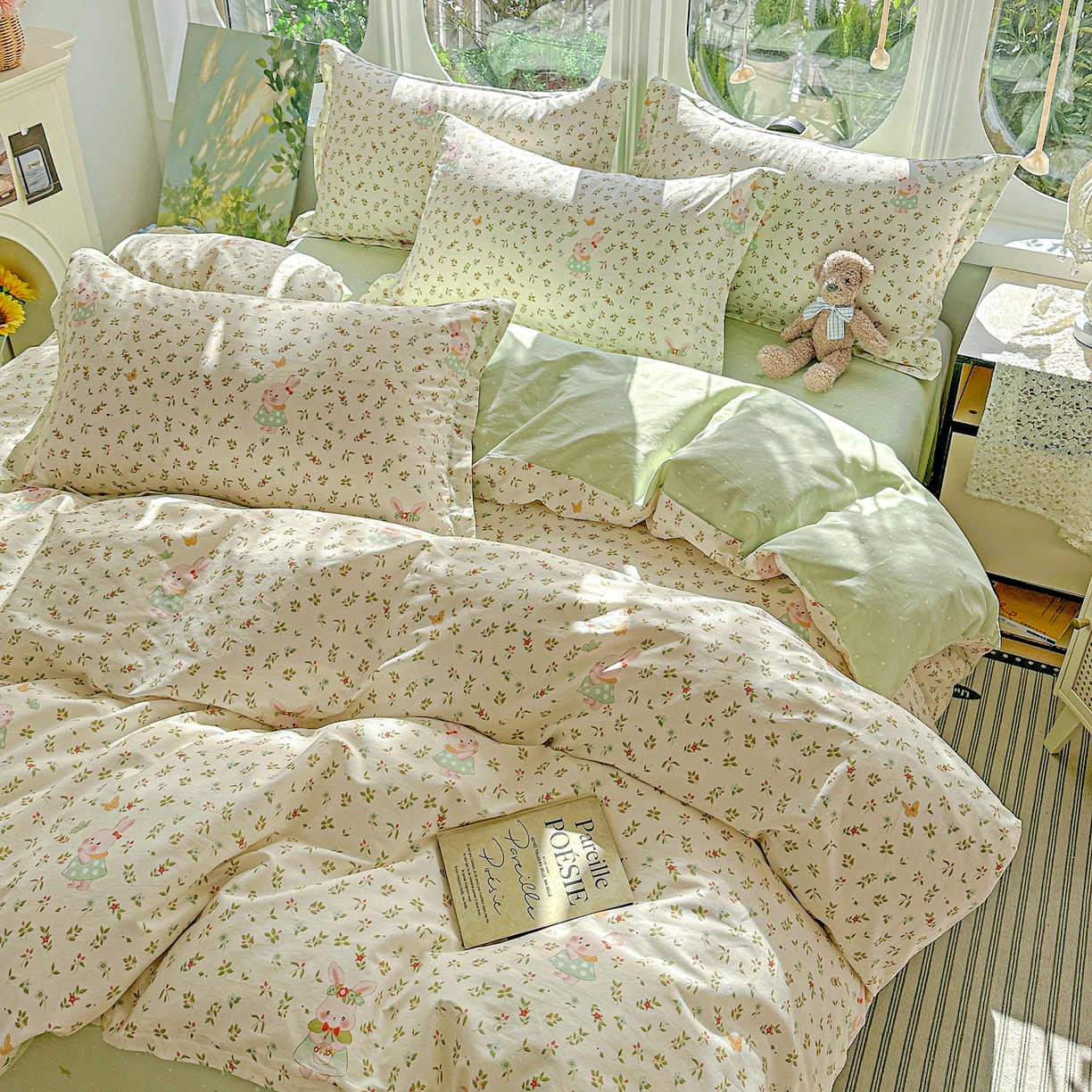 91家纺网 家纺一手货源 找家纺 （总）恩泽家纺 2026春夏新款全棉12868印花四件套单品系列-单被套-提供买家秀，预留缩水率