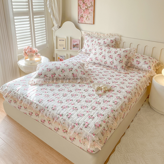 91家纺网 家纺一手货源 找家纺 网红馆（ck家纺） 2026新款水洗棉印花床笠三件套 丽莎