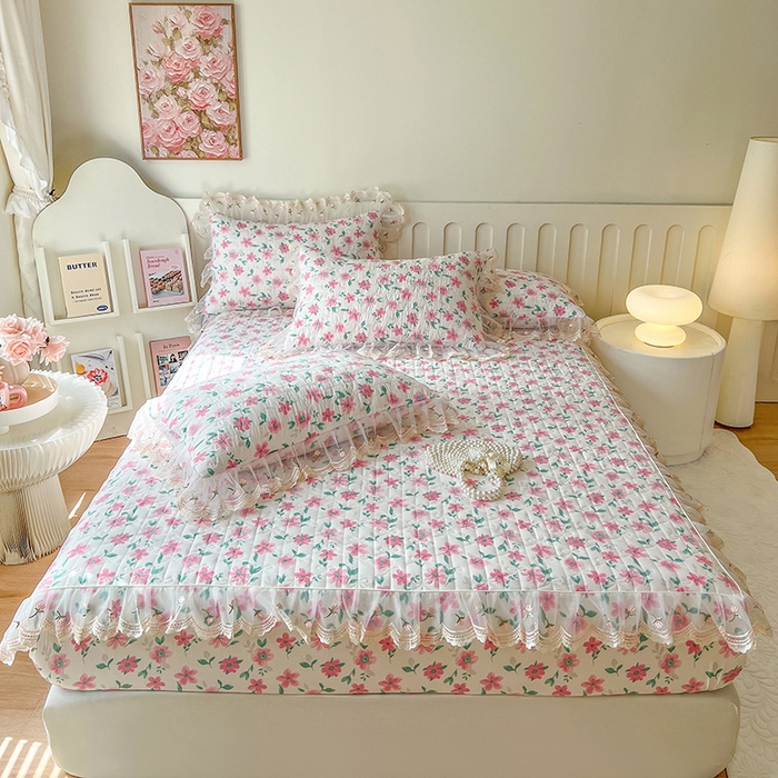 91家纺网 家纺一手货源 找家纺 网红馆（ck家纺） 2026新款水洗棉印花床笠三件套 露丝小姐