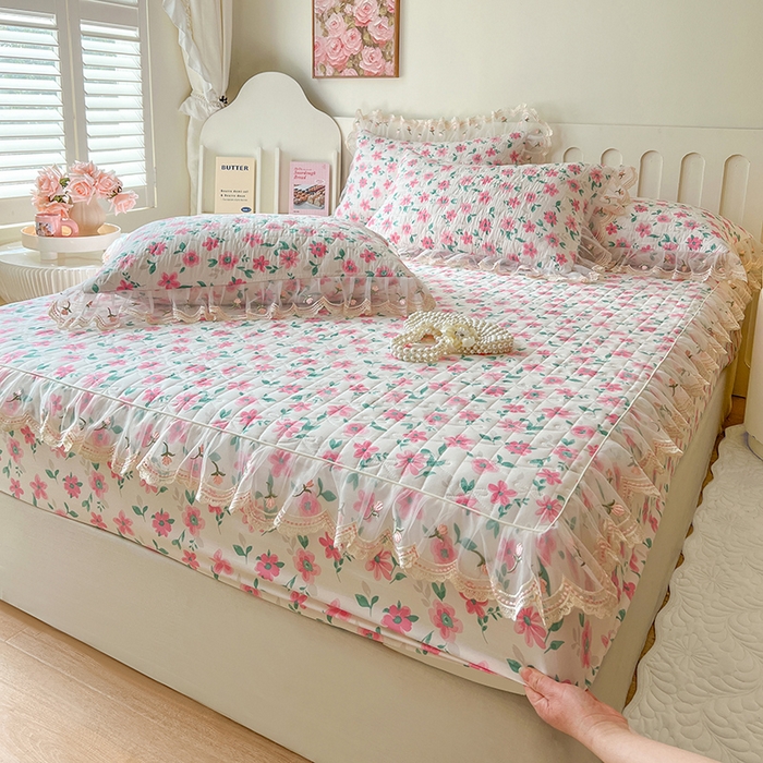 网红馆（ck家纺） 2026新款水洗棉印花床笠三件套 露丝小姐