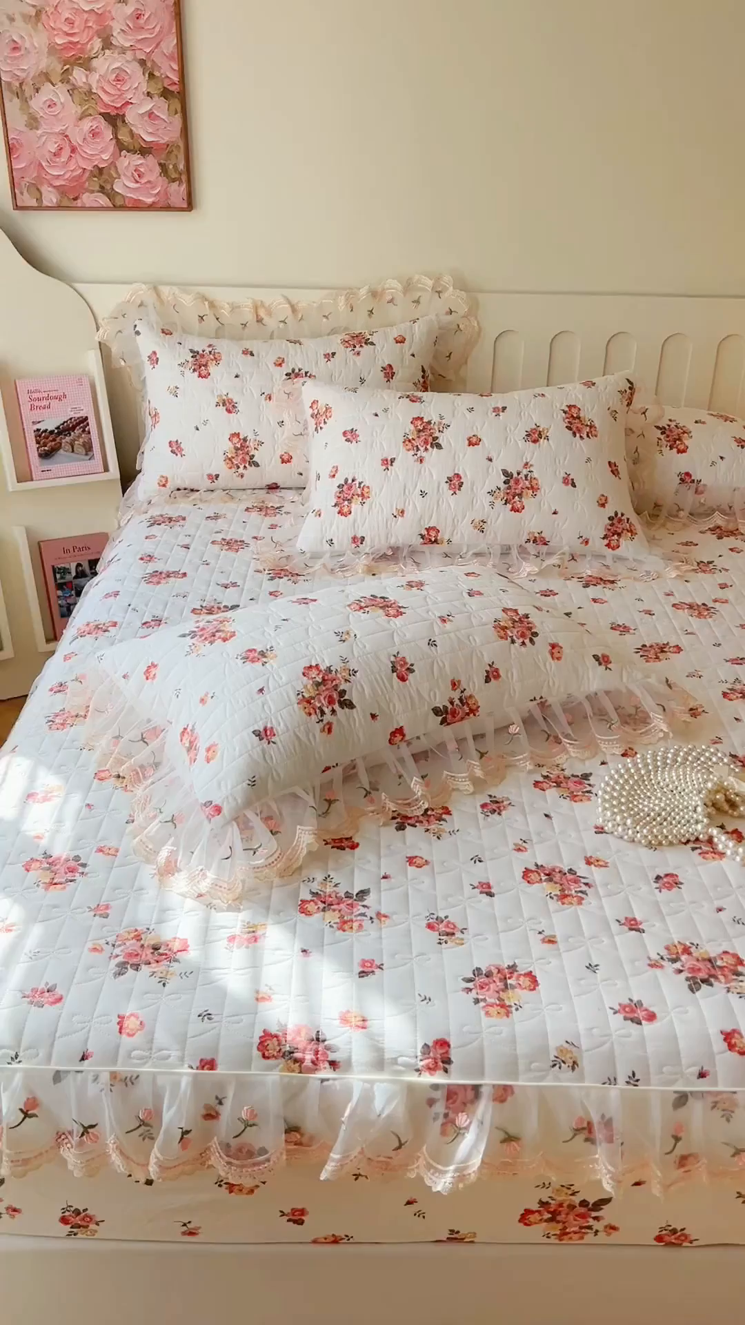 91家纺网 家纺一手货源 找家纺 网红馆（ck家纺） 2026新款水洗棉印花床笠三件套 繁花似锦