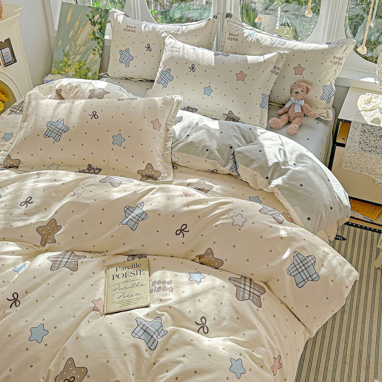 91家纺网 家纺一手货源 找家纺 （总）恩泽家纺 2026春夏新款全棉12868印花四件套单品系列-单被套-提供买家秀，预留缩水率