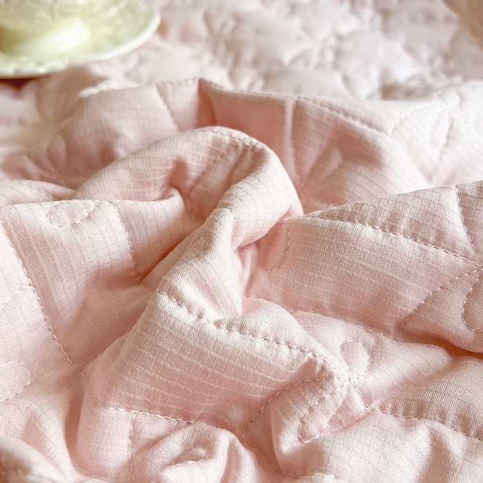 91家纺网 家纺一手货源 找家纺 网红馆（ck家纺） 2026新款喜芙棉蕾丝夹棉蜜芙蕾床笠 樱花粉