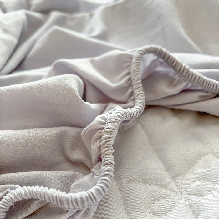 91家纺网 家纺一手货源 找家纺 网红馆（ck家纺） 2026新款喜芙棉蕾丝夹棉蜜芙蕾床笠 雾灰