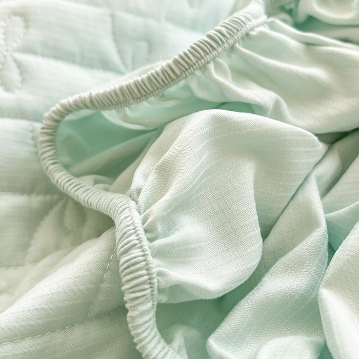 91家纺网 家纺一手货源 找家纺 网红馆（ck家纺） 2026新款喜芙棉蕾丝夹棉蜜芙蕾床笠 豆蔻绿