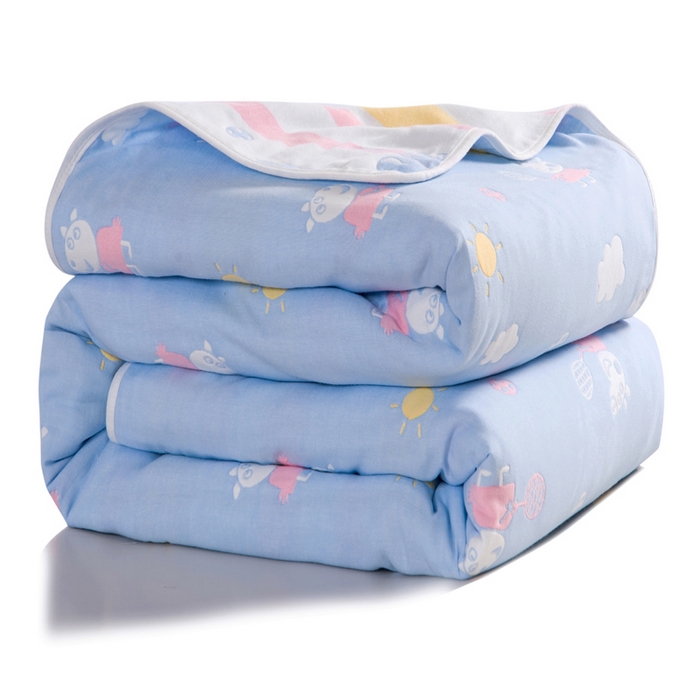 朴尔家纺-毛巾被 2026春夏新款全尺寸经典六层纱布全棉纯棉毛巾被系列夏被夏凉被空调被 小猪琪琪-兰