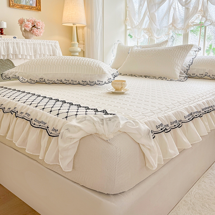 91家纺网 家纺一手货源 找家纺 （总）网红馆（ck家纺） 2026新款凉感丝床笠式床裙乳胶凉席三件套-露娜