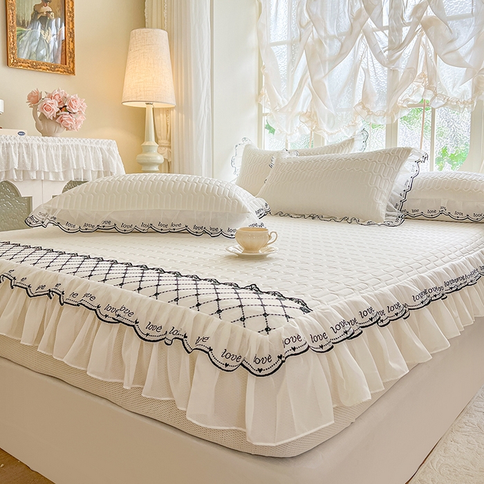 91家纺网 家纺一手货源 找家纺 （总）网红馆（ck家纺） 2026新款凉感丝床笠式床裙乳胶凉席三件套-露娜