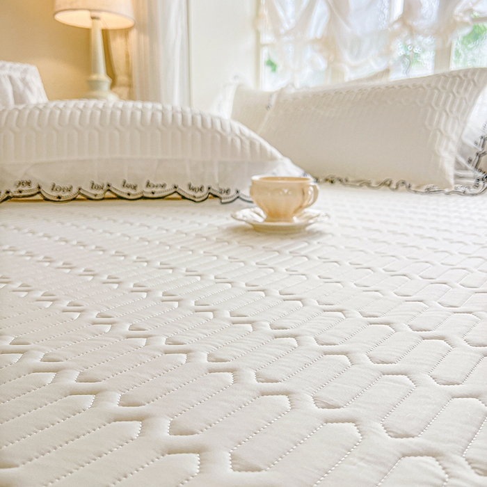 91家纺网 家纺一手货源 找家纺 （总）网红馆（ck家纺） 2026新款凉感丝床笠式床裙乳胶凉席三件套-露娜