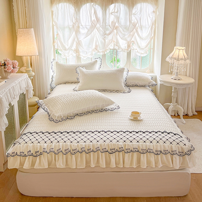 91家纺网 家纺一手货源 找家纺 （总）网红馆（ck家纺） 2026新款凉感丝床笠式床裙乳胶凉席三件套-露娜