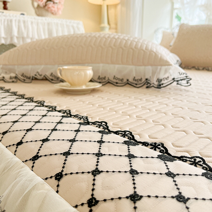 91家纺网 家纺一手货源 找家纺 网红馆（ck家纺） 2026新款凉感丝床笠式床裙乳胶凉席三件套-露娜 露娜-驼