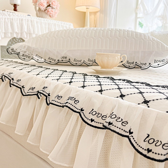 91家纺网 家纺一手货源 找家纺 网红馆（ck家纺） 2026新款凉感丝床笠式床裙乳胶凉席三件套-露娜 露娜-白