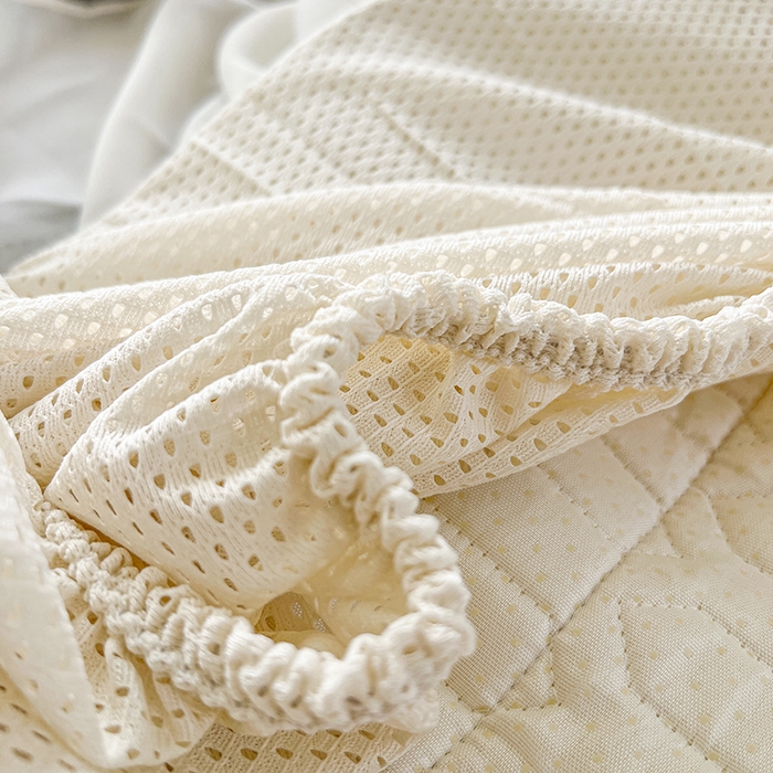 91家纺网 家纺一手货源 找家纺 网红馆（ck家纺） 2026新款凉感丝床笠式床裙乳胶凉席三件套-露娜 露娜-灰