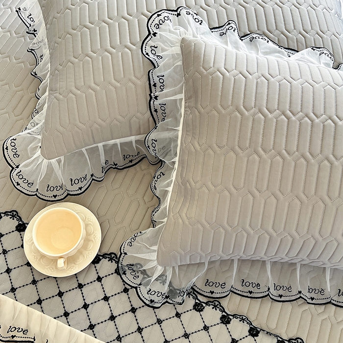 91家纺网 家纺一手货源 找家纺 网红馆（ck家纺） 2026新款凉感丝床笠式床裙乳胶凉席三件套-露娜 露娜-灰