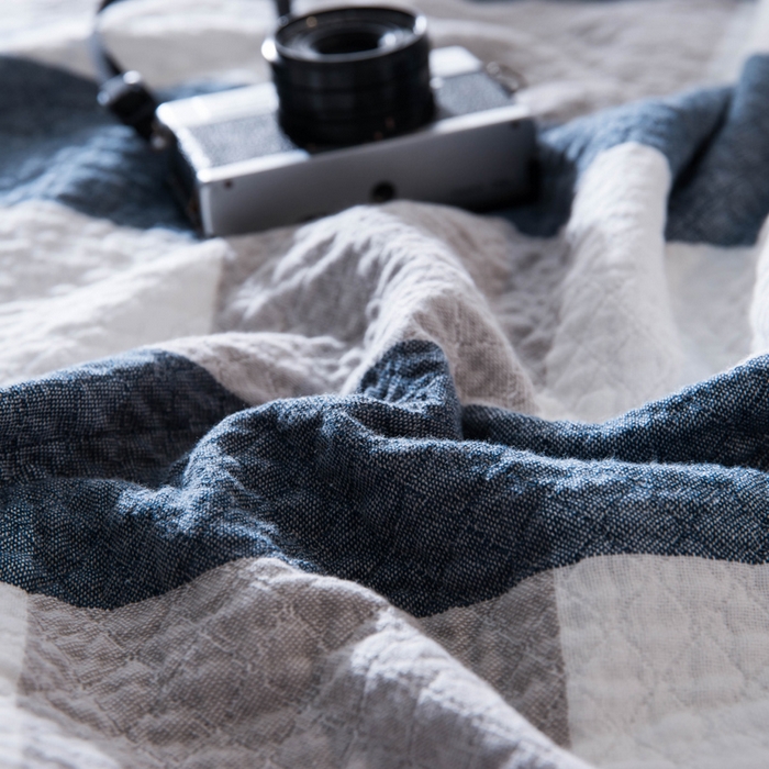 91家纺网 家纺一手货源 找家纺 朴尔家纺-毛巾被 2026春夏新款全棉纯棉水洗棉四层纱布毛巾被系列夏被夏凉被空调被 复古大格-兰