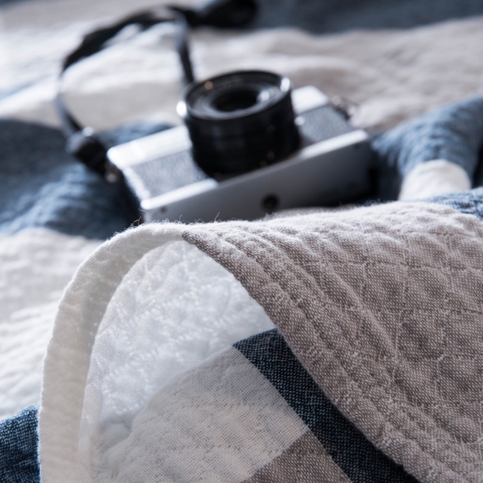 91家纺网 家纺一手货源 找家纺 朴尔家纺-毛巾被 2026春夏新款全棉纯棉水洗棉四层纱布毛巾被系列夏被夏凉被空调被 复古大格-兰