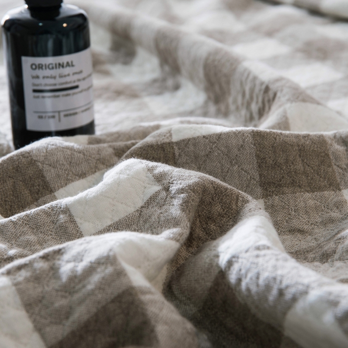 91家纺网 家纺一手货源 找家纺 朴尔家纺-毛巾被 2026春夏新款全棉纯棉水洗棉四层纱布毛巾被系列夏被夏凉被空调被 冷之巧格-咖