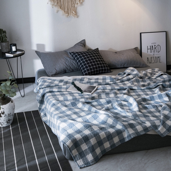 朴尔家纺-毛巾被 2026春夏新款全棉纯棉水洗棉四层纱布毛巾被系列夏被夏凉被空调被 冷之巧格-兰