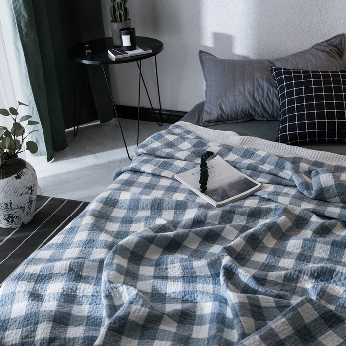 91家纺网 家纺一手货源 找家纺 朴尔家纺-毛巾被 2026春夏新款全棉纯棉水洗棉四层纱布毛巾被系列夏被夏凉被空调被 冷之巧格-兰