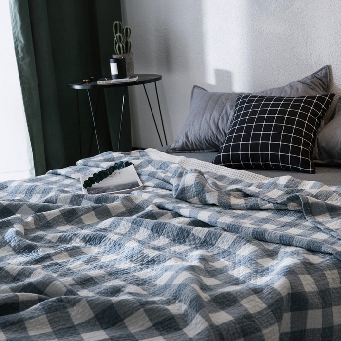 91家纺网 家纺一手货源 找家纺 朴尔家纺-毛巾被 2026春夏新款全棉纯棉水洗棉四层纱布毛巾被系列夏被夏凉被空调被 冷之巧格-兰