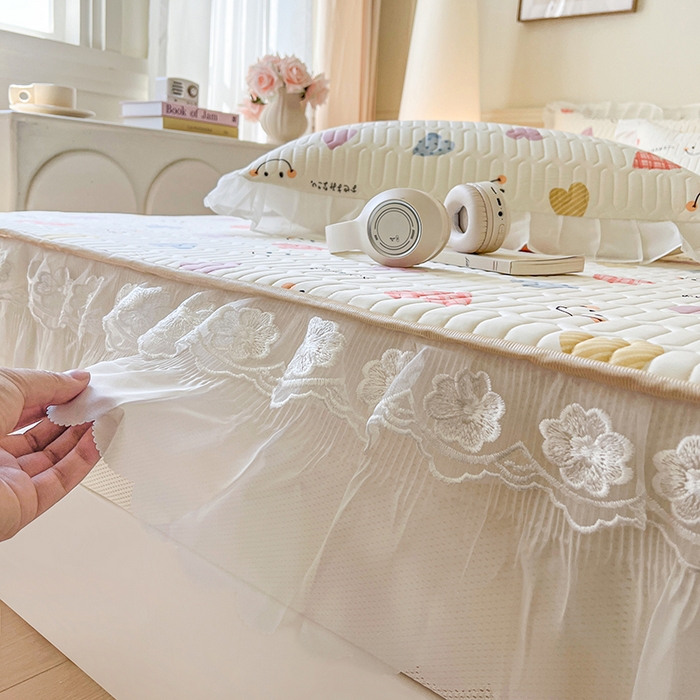 91家纺网 家纺一手货源 找家纺 （总）网红馆（ck家纺） 2026新款凉感丝床笠式床裙款乳胶乳印花凉席