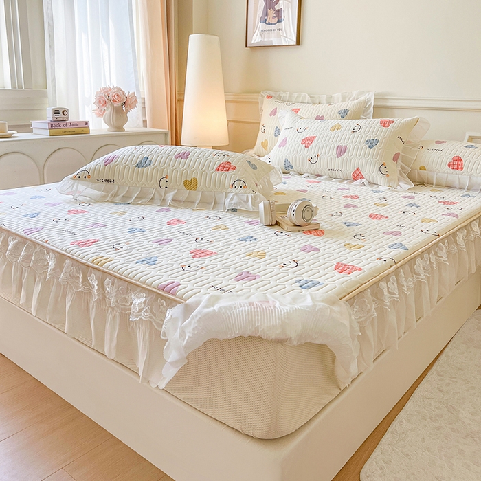 91家纺网 家纺一手货源 找家纺 （总）网红馆（ck家纺） 2026新款凉感丝床笠式床裙款乳胶乳印花凉席