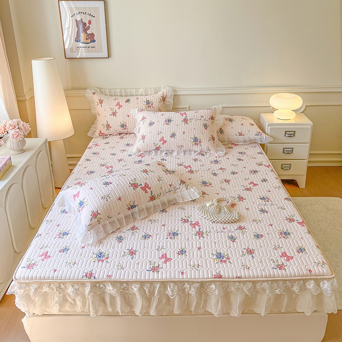 91家纺网 家纺一手货源 找家纺 （总）网红馆（ck家纺） 2026新款凉感丝床笠式床裙款乳胶乳印花凉席