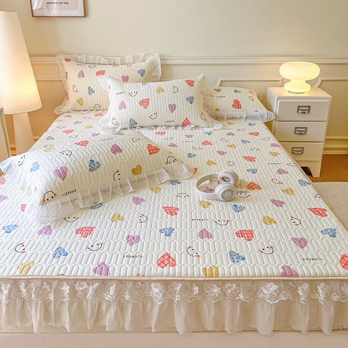 91家纺网 家纺一手货源 找家纺 （总）网红馆（ck家纺） 2026新款凉感丝床笠式床裙款乳胶乳印花凉席