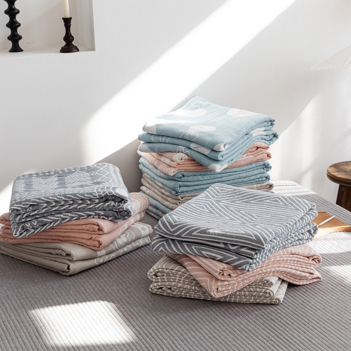 （总）朴尔家纺-毛巾被 2026春夏新款加厚三层水洗棉全棉纯棉纱布毛巾被夏被夏凉被空调被