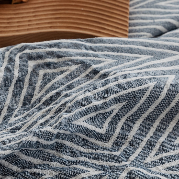 91家纺网 家纺一手货源 找家纺 朴尔家纺-毛巾被 2026春夏新款加厚三层水洗棉全棉纯棉纱布毛巾被夏被夏凉被空调被 等边三角-兰